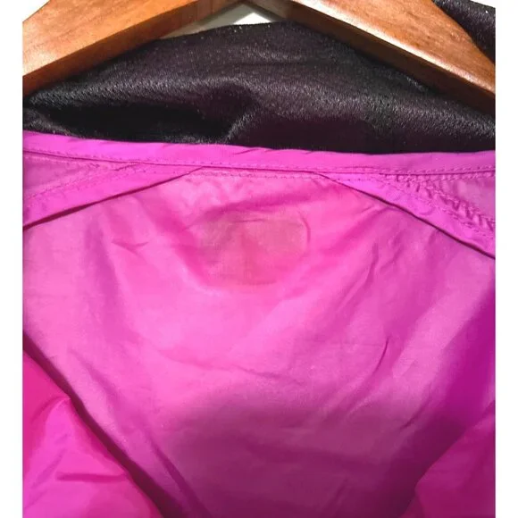 Fuchsia rain jacket Size Medium split back zip up with hood - Picture 2 of 3
